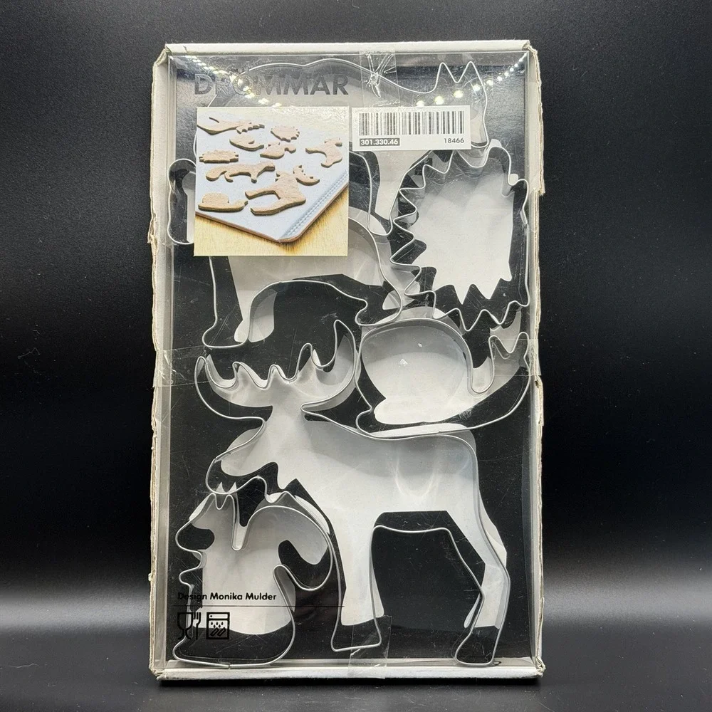 IKEA DROMMAR Woodland animal 6 Piece stainless steel cookie cutter set